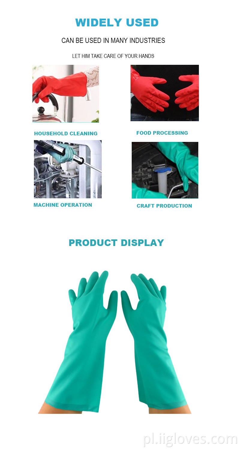 Bezpłatne próbki długie mankiet rękawiczki nitrylowe 15 mil/wodoodporne rękawiczki do mycia samochodowego/wyłożone rękawiczki chemiczne